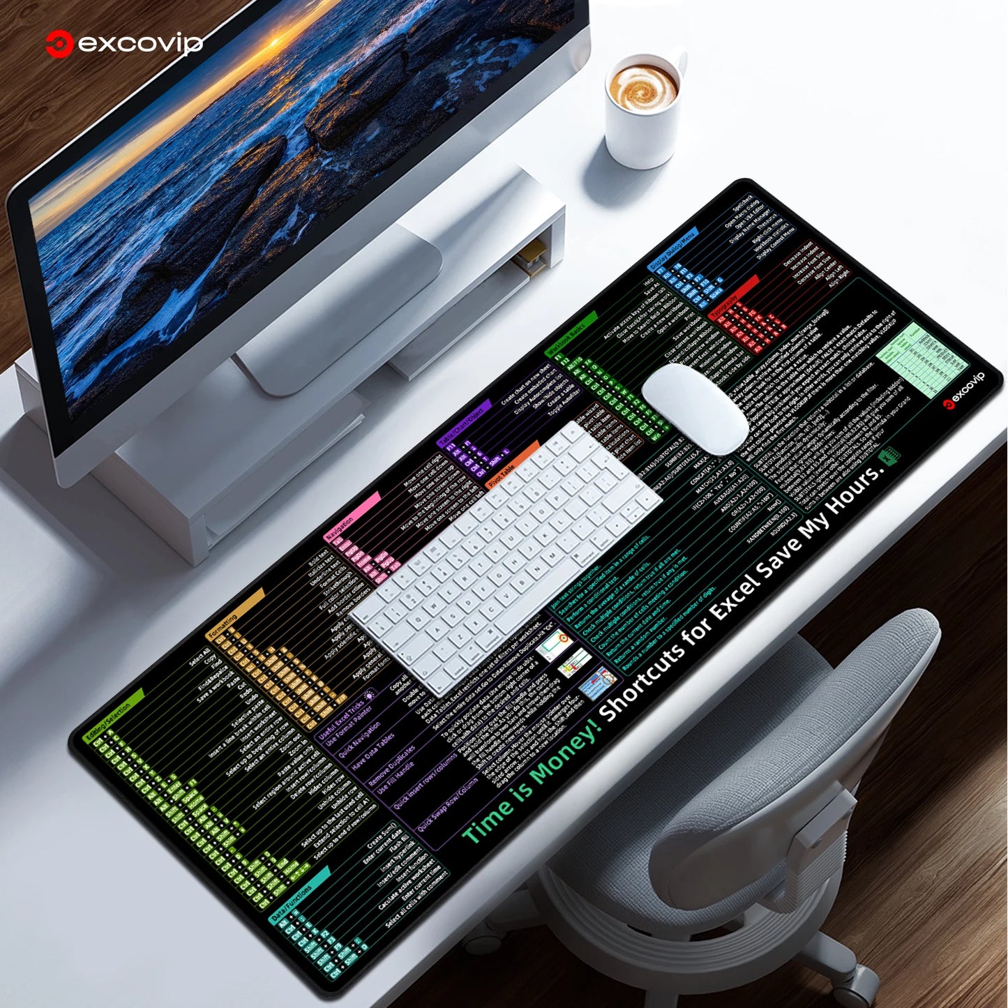 Excel Shortcuts Mouse Pad styled